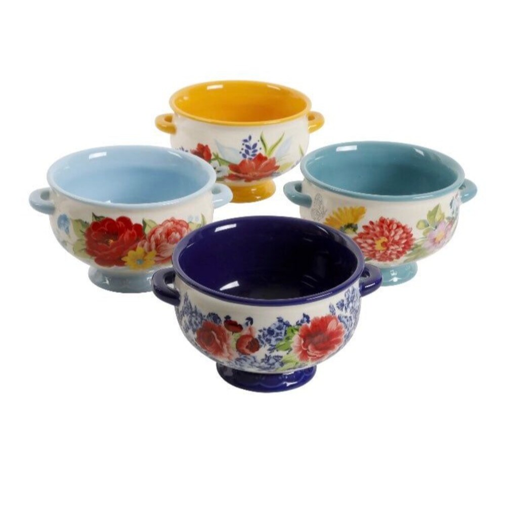 Pioneer Woman Floral Medley Soup Bowls 4pcs Set 20oz